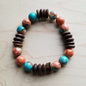 Multi-Colored Turquoise and Wood Stretch Bracelet Shop Style & More | Fresh Looks, Everyday Deals & Free Shipping
