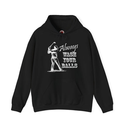 Always Wash Your Balls Golf Hooded Sweatshirt The Devil's Pickle