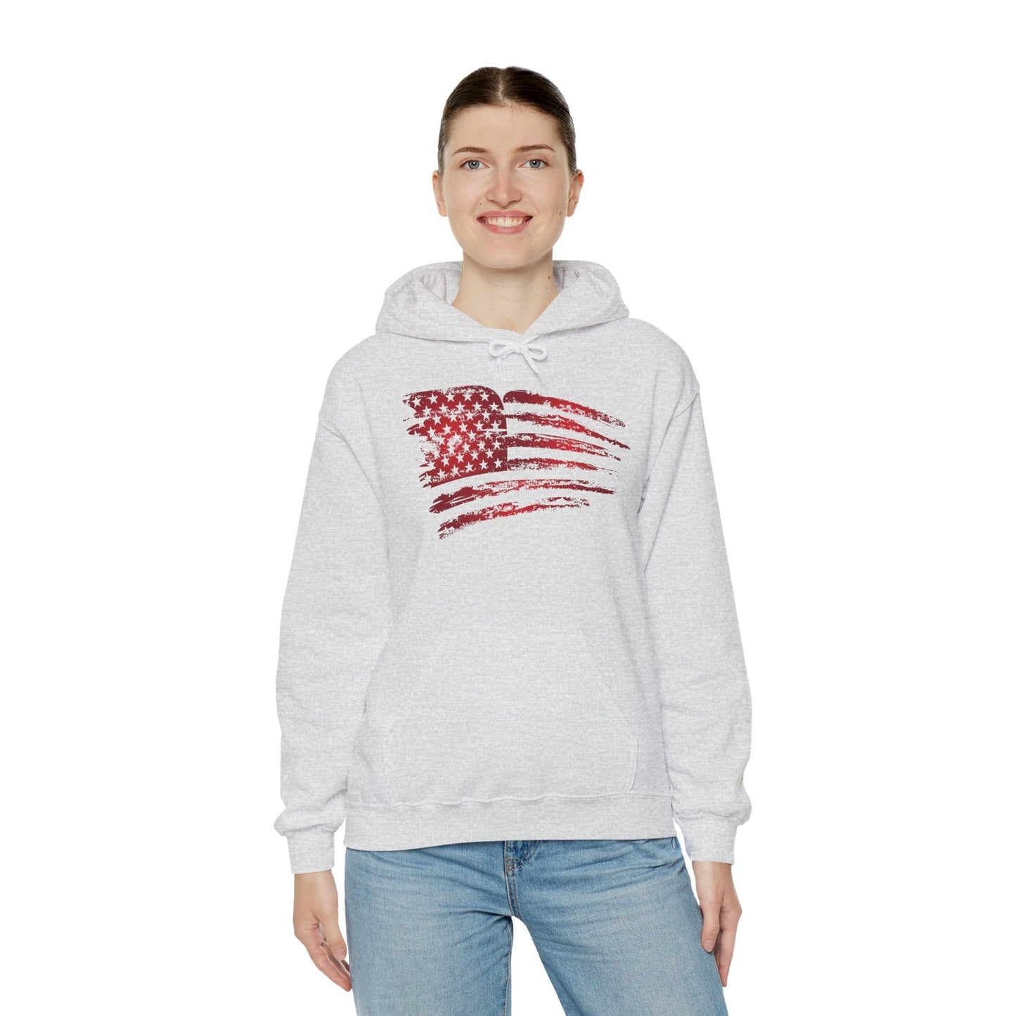 Red American Flag Hooded Sweatshirt The Devil's Pickle