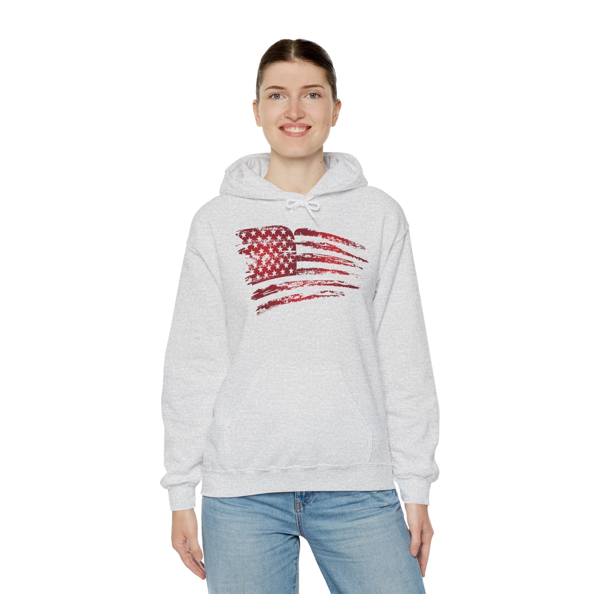 Red American Flag Hooded Sweatshirt The Devil's Pickle