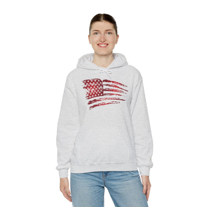 Red American Flag Hooded Sweatshirt The Devil's Pickle