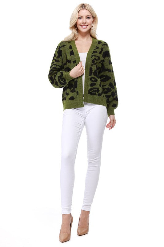 Leopard Jacquard Open Front Shrug Cardigan Shop Style & More | Fresh Looks, Everyday Deals & Free Shipping