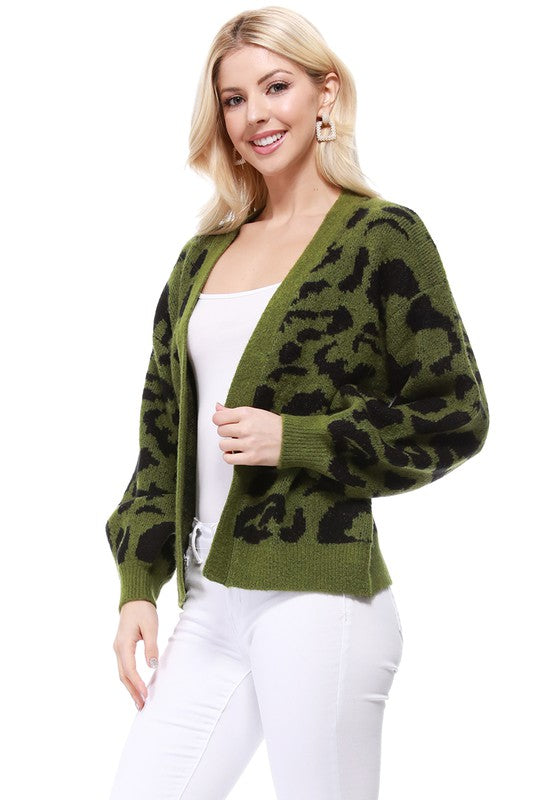 Leopard Jacquard Open Front Shrug Cardigan Shop Style & More | Fresh Looks, Everyday Deals & Free Shipping