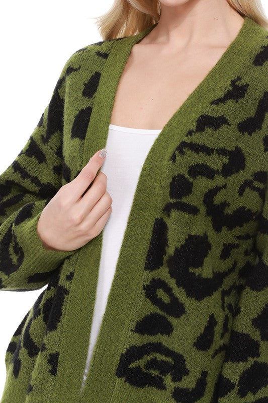 Leopard Jacquard Open Front Shrug Cardigan Shop Style & More | Fresh Looks, Everyday Deals & Free Shipping