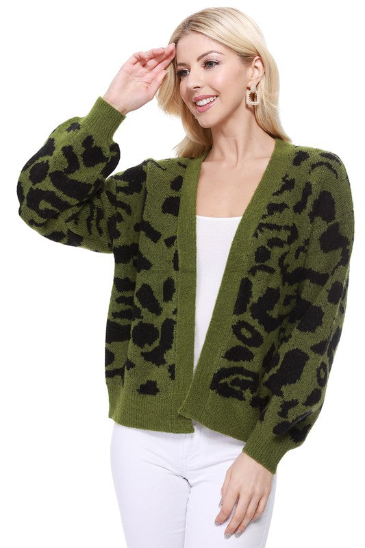 Leopard Jacquard Open Front Shrug Cardigan Shop Style & More | Fresh Looks, Everyday Deals & Free Shipping