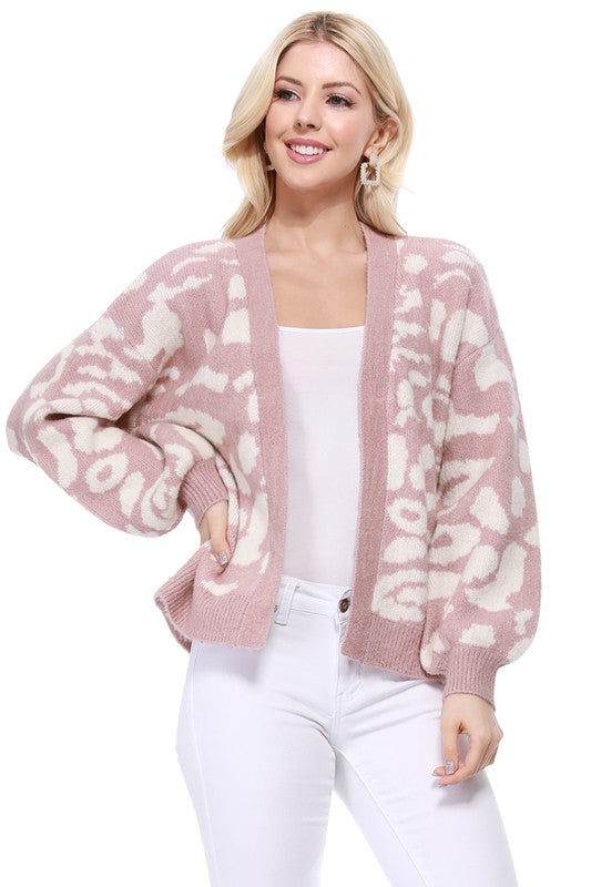Leopard Jacquard Open Front Shrug Cardigan Shop Style & More | Fresh Looks, Everyday Deals & Free Shipping