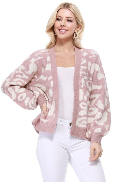 Leopard Jacquard Open Front Shrug Cardigan Shop Style & More | Fresh Looks, Everyday Deals & Free Shipping