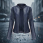 Women’s Classic Leather Jacket – Chic Streetwear Outerwear FitiqueFit