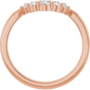 14K Rose 1/4 CTW Natural Diamond Contour Band Ethereal Legacy Boutiques
