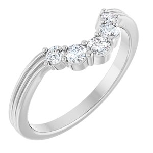 14K White 1/4 CTW Natural Diamond Contour Band Ethereal Legacy Boutiques