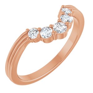 14K Rose 1/4 CTW Natural Diamond Contour Band Ethereal Legacy Boutiques