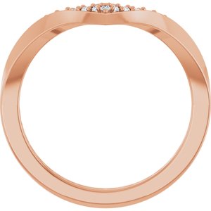 14K Rose 1/10 CTW Natural Diamond Contour Band Ethereal Legacy Boutiques