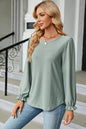 🌸 Round Neck Flounce Sleeve T-Shirt FitiqueFit