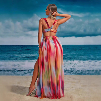 Fashion Personality Female Split Tied Dress See size chart under “more details” The Fashion Celestial