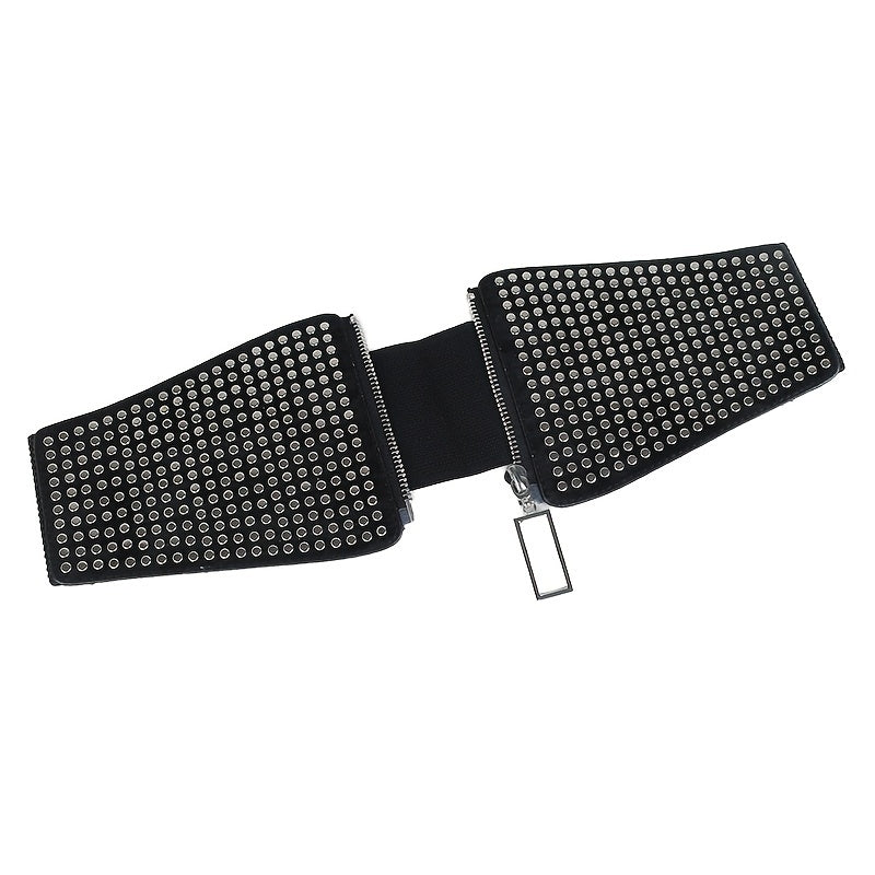 Wide Elastic Studded Belt Female Waist Gothic Plus Size Stretch Girdle Ladies Long Belts For Women Corset Waistband NovaCart
