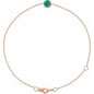 14K Rose Lab-Grown Emerald  6 1/2-7-1/2" Bracelet Ethereal Legacy Boutiques