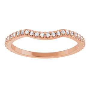 14K Rose 1/5 CTW Natural Diamond Contour Band Ethereal Legacy Boutiques