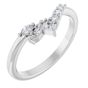 14K White 1/5 Natural Diamond Contour Band Ethereal Legacy Boutiques