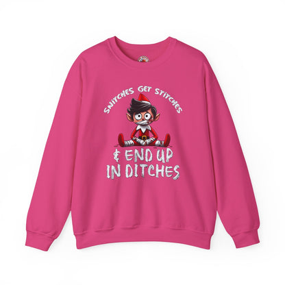 Snitches Get Stitches Crewneck Sweatshirt The Devil's Pickle