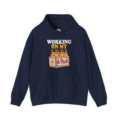 Working On My 6 Pack Hooded Sweatshirt The Devil's Pickle