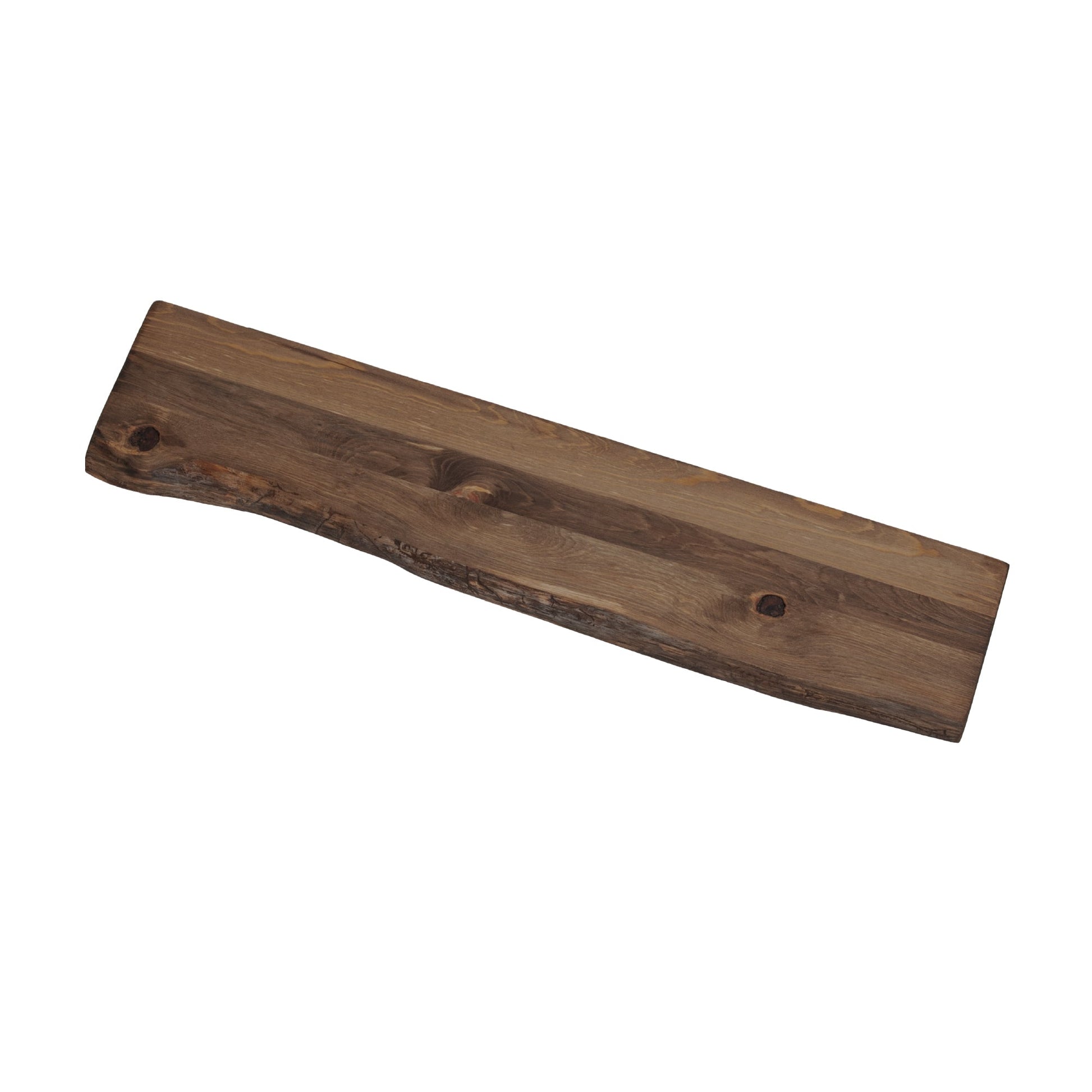 RESTORE Trail Brown 36 in. Live Edge Wood Shelf (Wood Only) PIPE DECOR