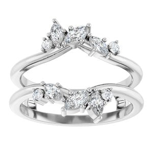 14K White 1/3 CTW Natural Diamond Ring Guard Ethereal Legacy Boutiques