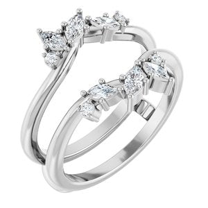 Platinum 1/3 CTW Natural Diamond Ring Guard Ethereal Legacy Boutiques
