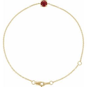 14K Yellow Natural Ruby  6 1/2-7-1/2" Bracelet Ethereal Legacy Boutiques