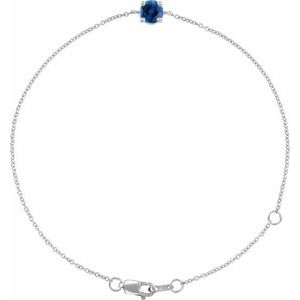 14K White Natural Blue Sapphire  6 1/2-7-1/2" Bracelet Ethereal Legacy Boutiques