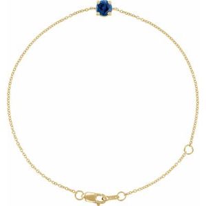 14K Yellow Lab-Grown Blue Sapphire  6 1/2-7-1/2" Bracelet Ethereal Legacy Boutiques
