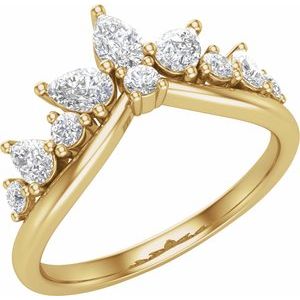 14K Yellow 3/4 CTW Lab-Grown Diamond Contour Band Ethereal Legacy Boutiques