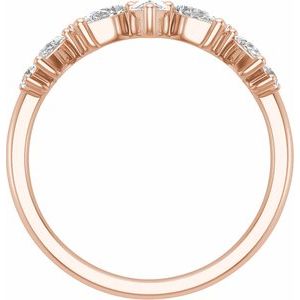 14K Rose 3/4 CTW Lab-Grown Diamond Contour Band Ethereal Legacy Boutiques