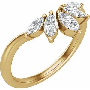 14K Yellow 3/8 CTW Natural Diamond Contour Band Ethereal Legacy Boutiques