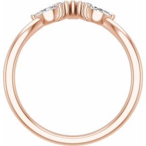 14K Rose 3/8 CTW Natural Diamond Contour Band Ethereal Legacy Boutiques