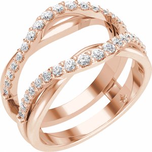14K Rose 1/2 CTW Natural Diamond Ring Guard Ethereal Legacy Boutiques