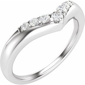 14K White 1/6 CTW Natural Diamond Contour Band Ethereal Legacy Boutiques