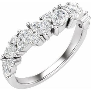 14K White 1 CTW Lab-Grown Diamond Contour Band Ethereal Legacy Boutiques