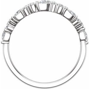 14K White 1 CTW Lab-Grown Diamond Contour Band Ethereal Legacy Boutiques