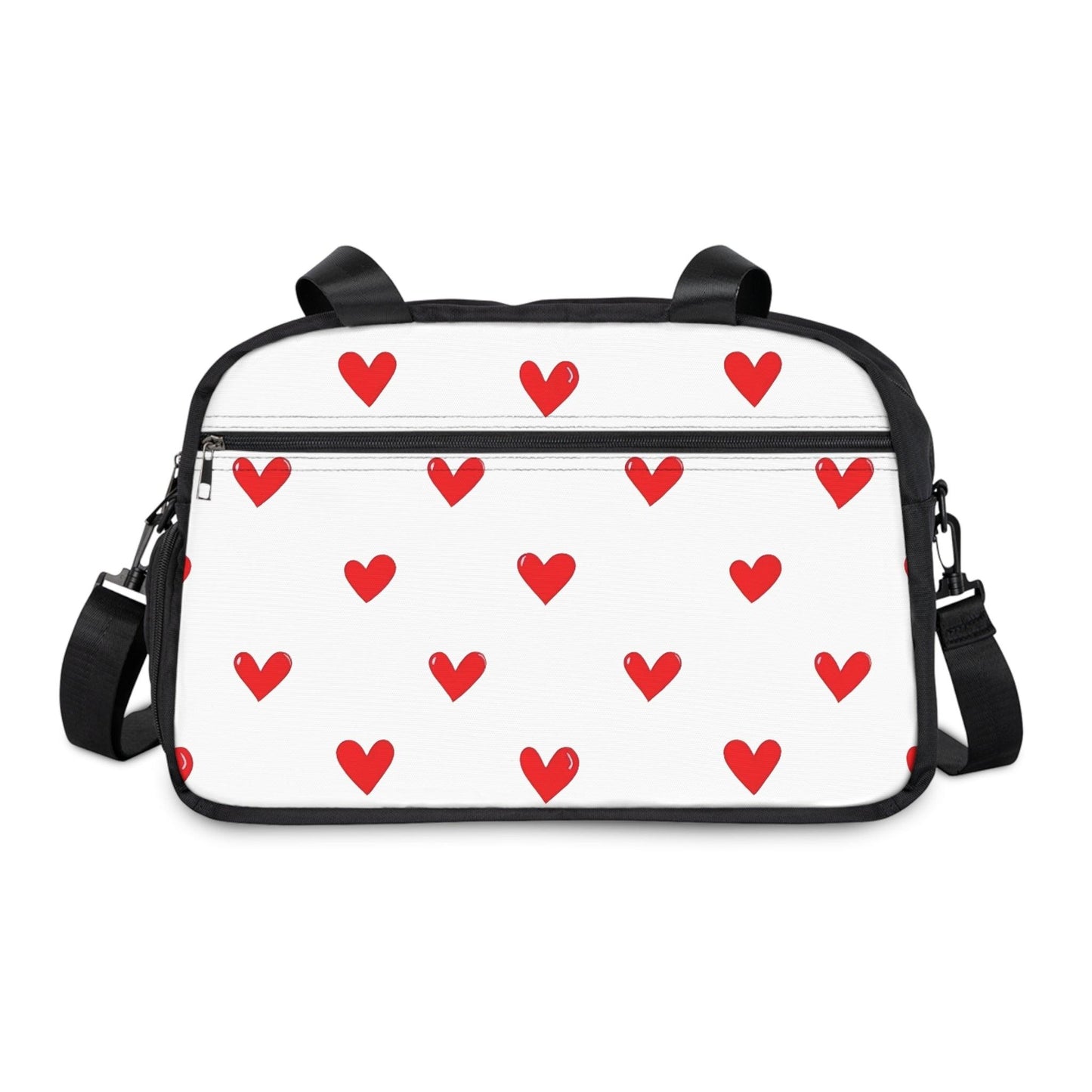 Fall in Love with Fitness Womens White Heart Print Fitness Handbag Country in My Heart