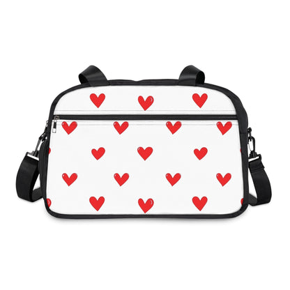 Fall in Love with Fitness Womens White Heart Print Fitness Handbag Country in My Heart