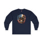 American Flag Skull Long Sleeve Tee The Devil's Pickle