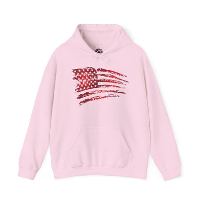 Red American Flag Hooded Sweatshirt The Devil's Pickle
