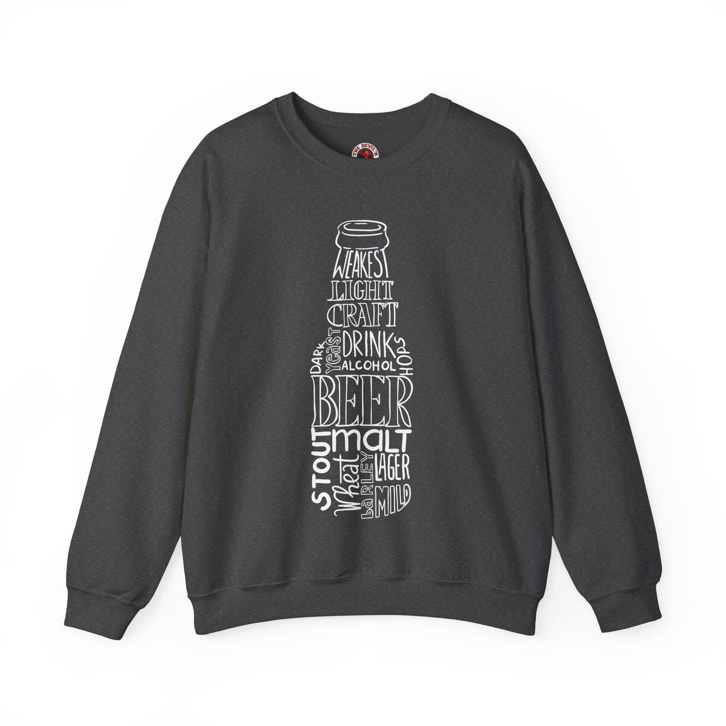 Beer Bottle of Words Crewneck Sweatshirt The Devil's Pickle