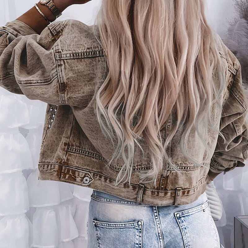 Women’s Studded Denim Jacket FitiqueFit