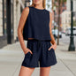 Women's Sleeveless Top & Wide-Leg Shorts Set – Retro Street Style FitiqueFit
