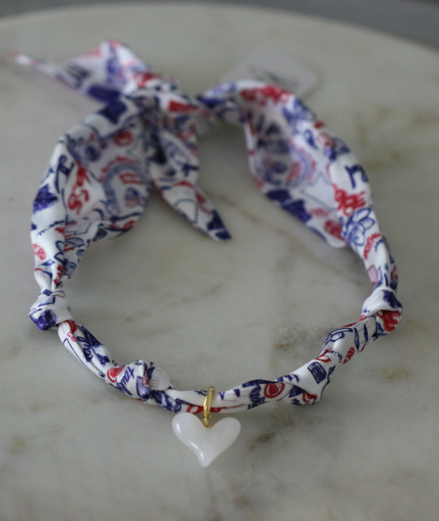 Oxford Tailgate Scarf Necklace - Heart Charm Deep South Originals