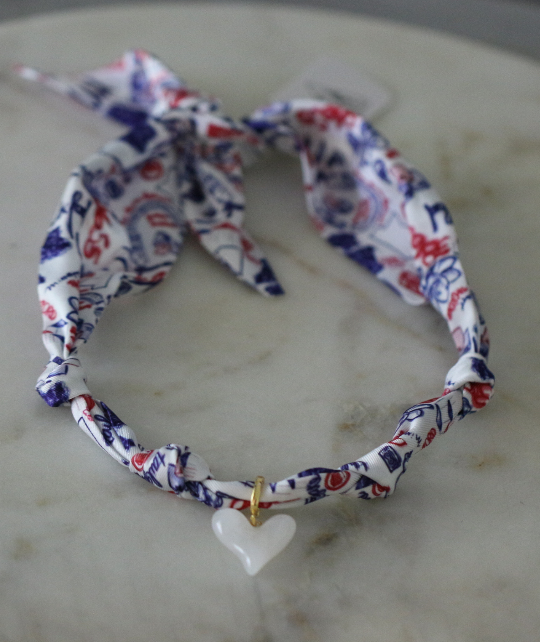 Oxford Tailgate Scarf Necklace - Heart Charm Deep South Originals