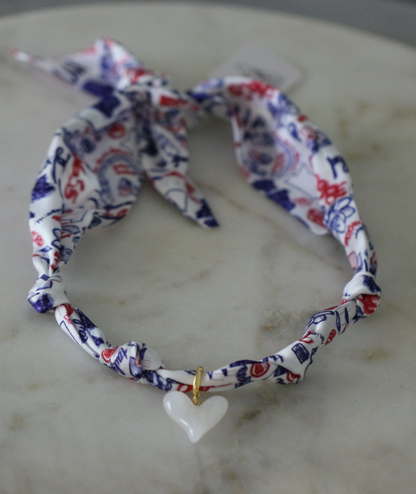 Oxford Tailgate Scarf Necklace - Heart Charm Deep South Originals