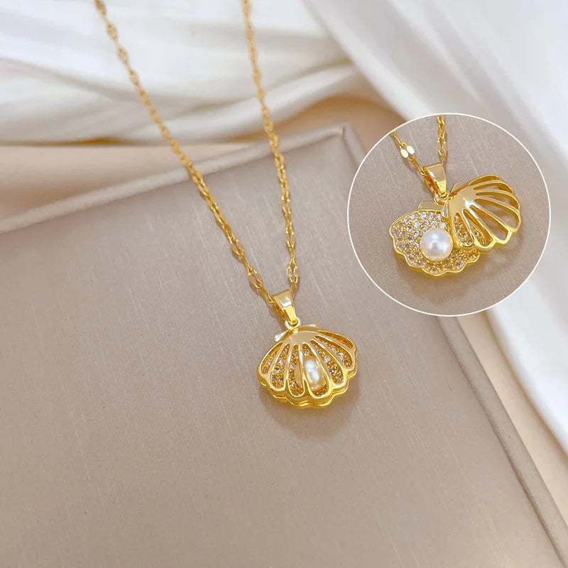 Korean Openable Shell Pearl Necklace ViralGalleria.com