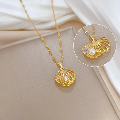 Korean Openable Shell Pearl Necklace ViralGalleria.com